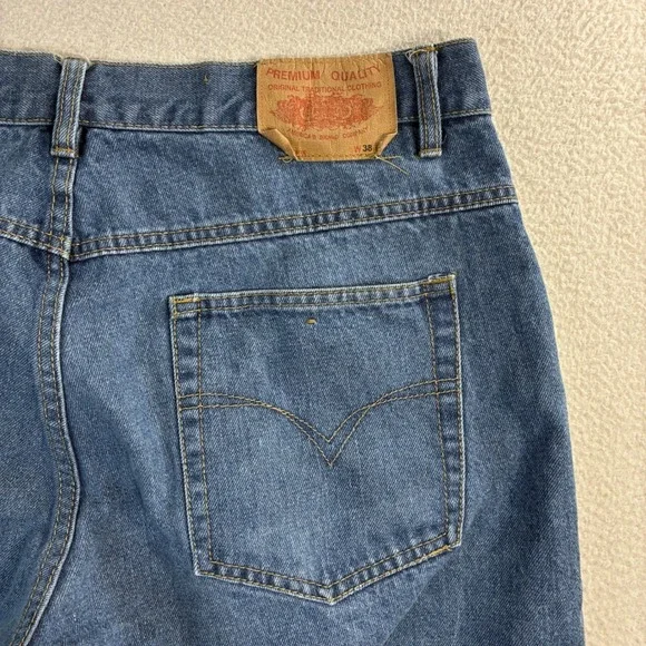 Y2K Noiz Baggy Jorts Men 38x13 Blue Loose Relaxed Skater Streetwear Jean Shorts - Picture 3 of 7